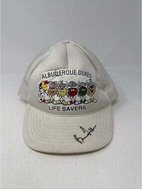 Vintage Rare Mesh Albuquerque Dukes Life Saves Signed White Hat